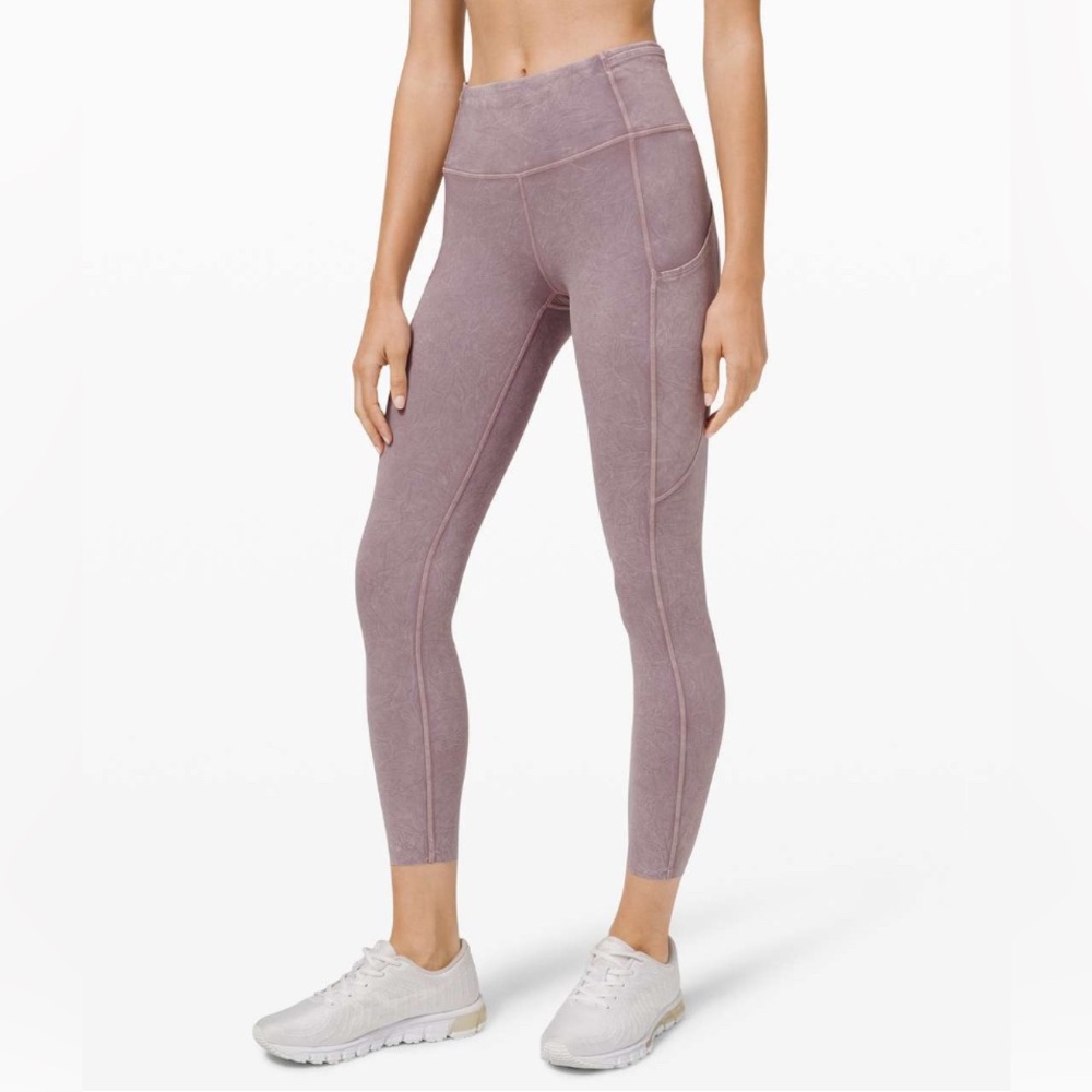 NWOT Lululemon Fast and Free Tight II 25" Ice Dye Ice Wash Violet Verbena